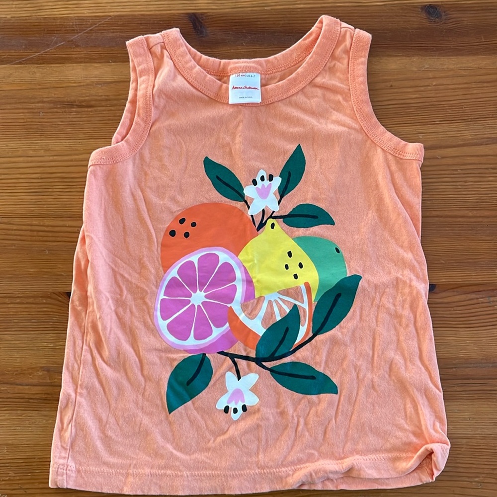 🍊🍋🍋‍🟩 Citrus graphic tank by Hanna Andersson - 6-7 (120cm)